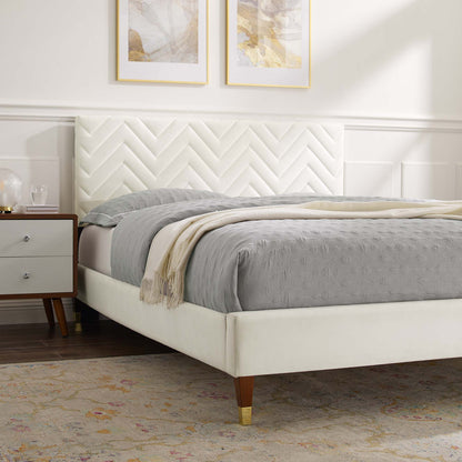 Leah Chevron Tufted Performance Velvet Full Platform Bed by Modway - MOD-6997