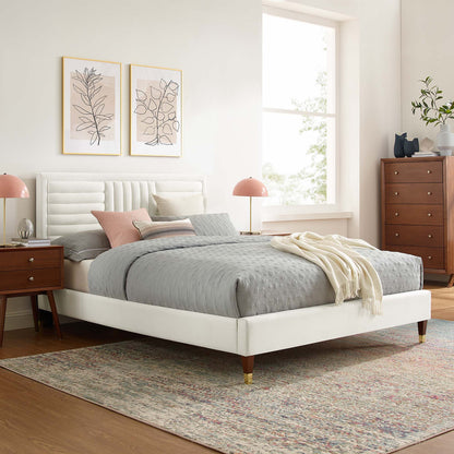 Sofia Channel Tufted Performance Velvet Full Platform Bed by Modway - MOD-6999