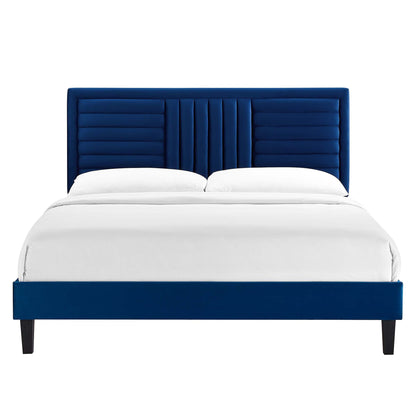 Sofia Channel Tufted Performance Velvet Full Platform Bed by Modway - MOD-7003