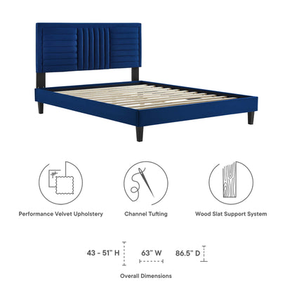 Sofia Channel Tufted Performance Velvet Full Platform Bed by Modway - MOD-7003