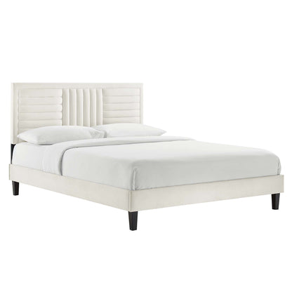 Sofia Channel Tufted Performance Velvet Full Platform Bed by Modway - MOD-7003