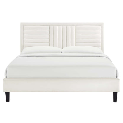 Sofia Channel Tufted Performance Velvet Full Platform Bed by Modway - MOD-7003