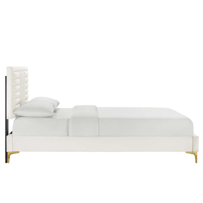 Sofia Channel Tufted Performance Velvet King Platform Bed by Modway - MOD-7007