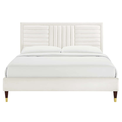 Sofia Channel Tufted Performance Velvet King Platform Bed by Modway - MOD-7011