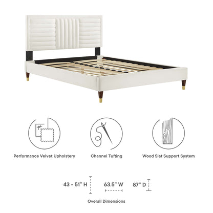 Sofia Channel Tufted Performance Velvet King Platform Bed by Modway - MOD-7011