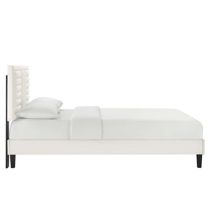 Sofia Channel Tufted Performance Velvet King Platform Bed by Modway - MOD-7015
