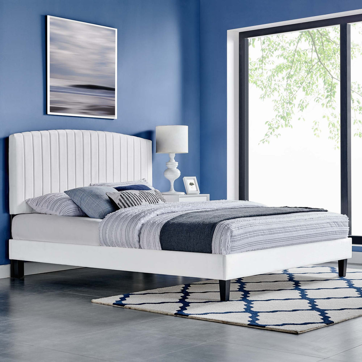 Alessi Performance Velvet Full Platform Bed by Modway