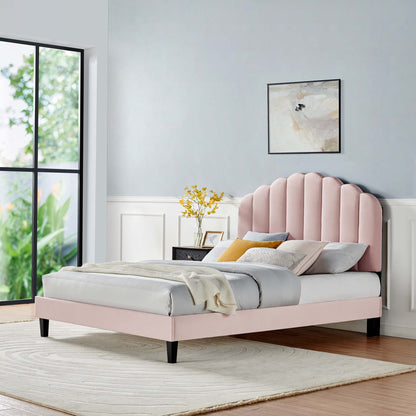 Daisy Performance Velvet Twin Platform Bed by Modway