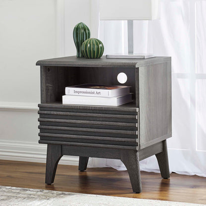 Render Nightstand by Modway - Charcoal / Oak / Walnut (MOD-7070)