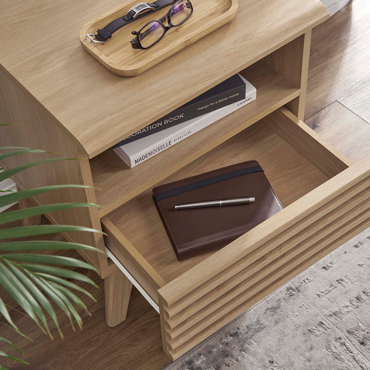 Render Nightstand by Modway - Charcoal / Oak / Walnut (MOD-7070)