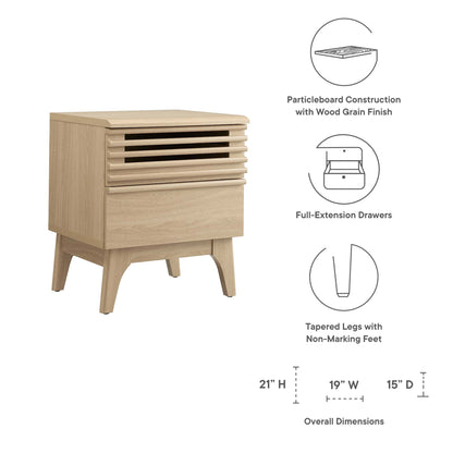 Render Nightstand by Modway - Charcoal / Oak / Walnut (MOD-7071)
