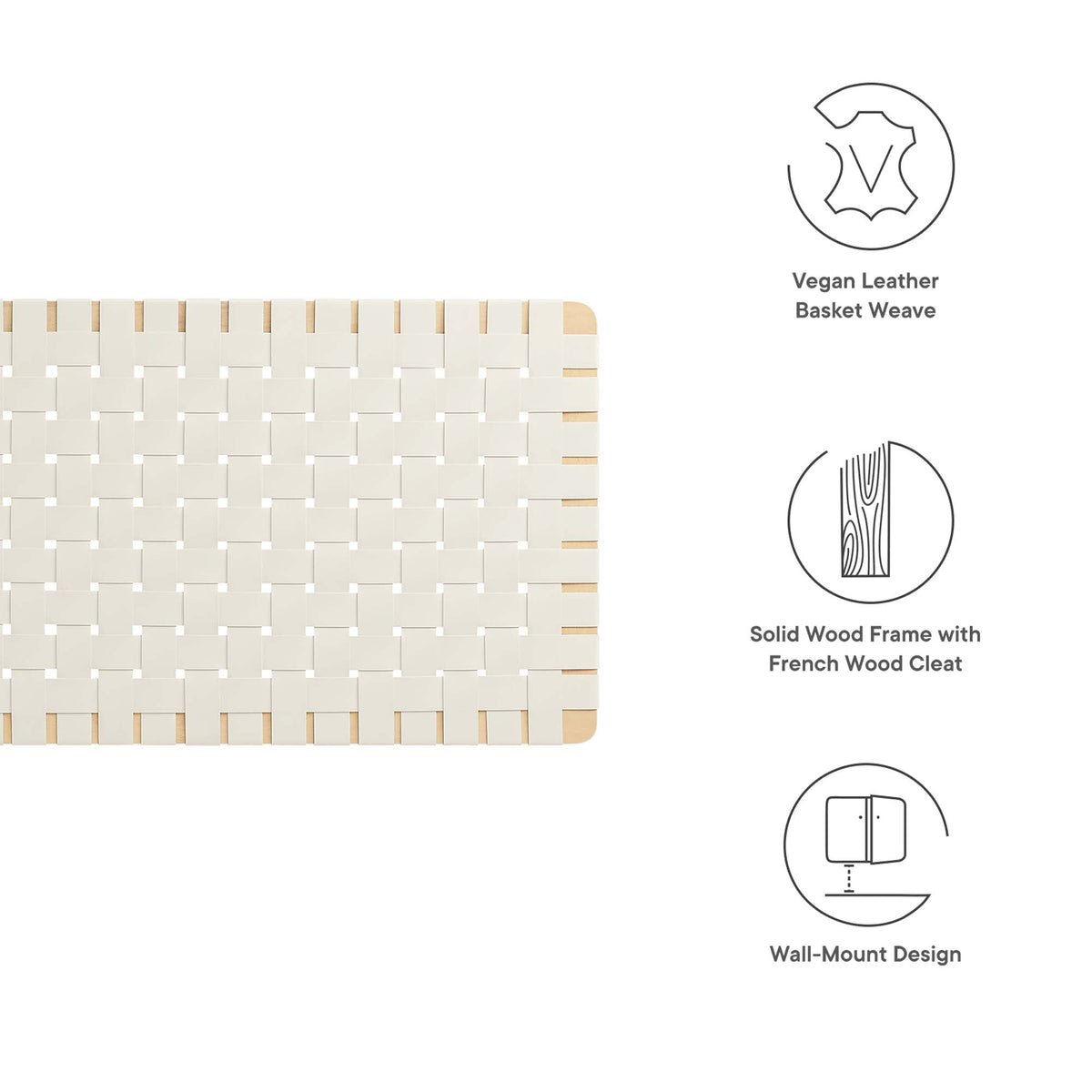 Sparta Weave Vegan Leather Full Headboard by Modway - Natural Beige / Natural Brown / Walnut Black / Walnut Brown (MOD-7122)