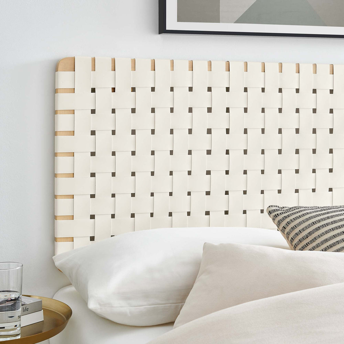 Sparta Weave Vegan Leather Full Headboard by Modway - Natural Beige / Natural Brown / Walnut Black / Walnut Brown (MOD-7122)