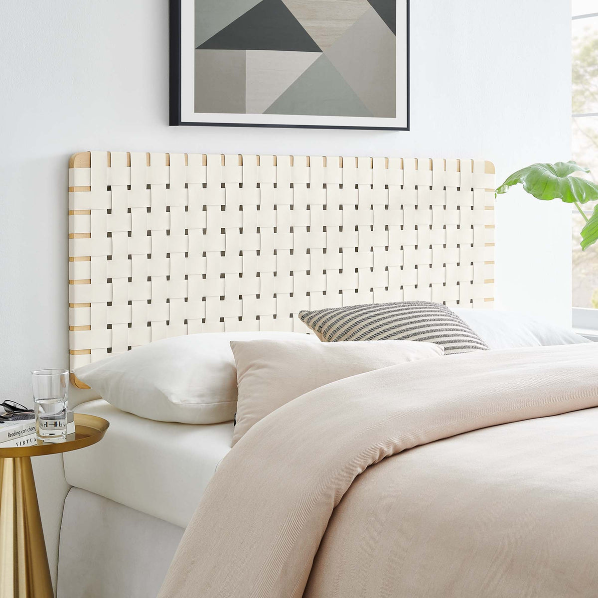 Sparta Weave Vegan Leather Full Headboard by Modway - Natural Beige / Natural Brown / Walnut Black / Walnut Brown (MOD-7122)
