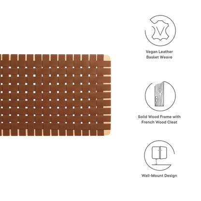 Sparta Weave Vegan Leather Full Headboard by Modway - Natural Beige / Natural Brown / Walnut Black / Walnut Brown (MOD-7122)