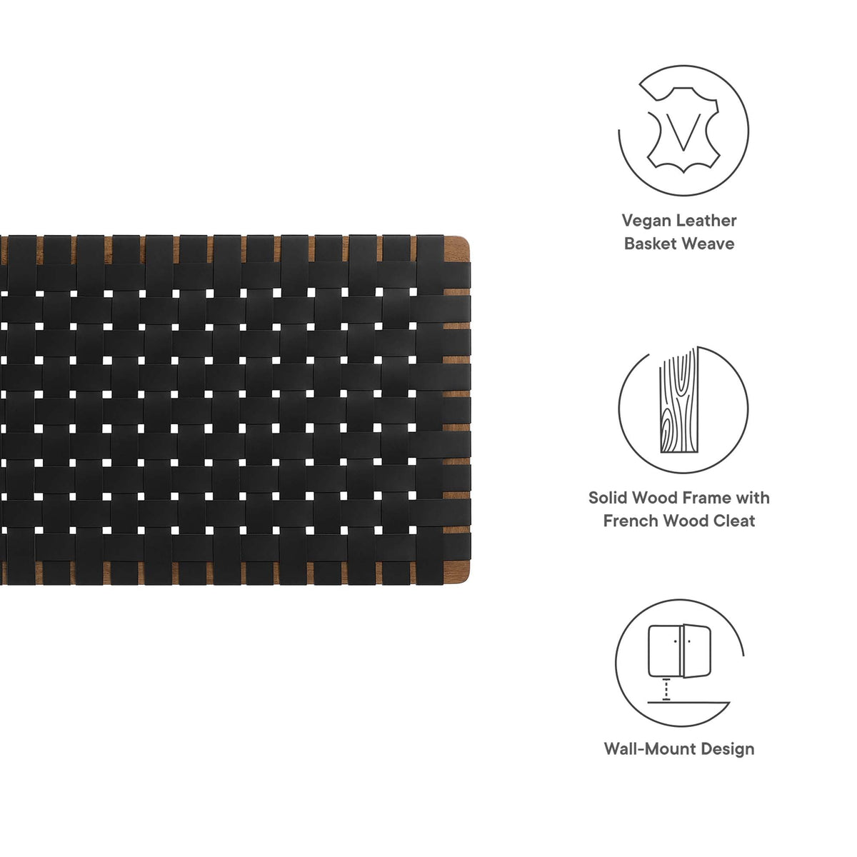 Sparta Weave Vegan Leather Full Headboard by Modway - Natural Beige / Natural Brown / Walnut Black / Walnut Brown (MOD-7122)