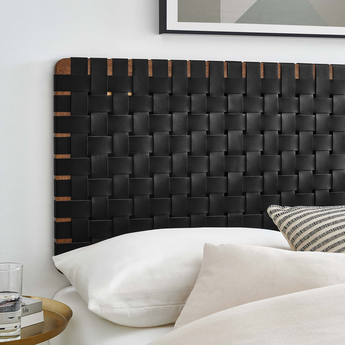 Sparta Weave Vegan Leather Full Headboard by Modway - Natural Beige / Natural Brown / Walnut Black / Walnut Brown (MOD-7122)