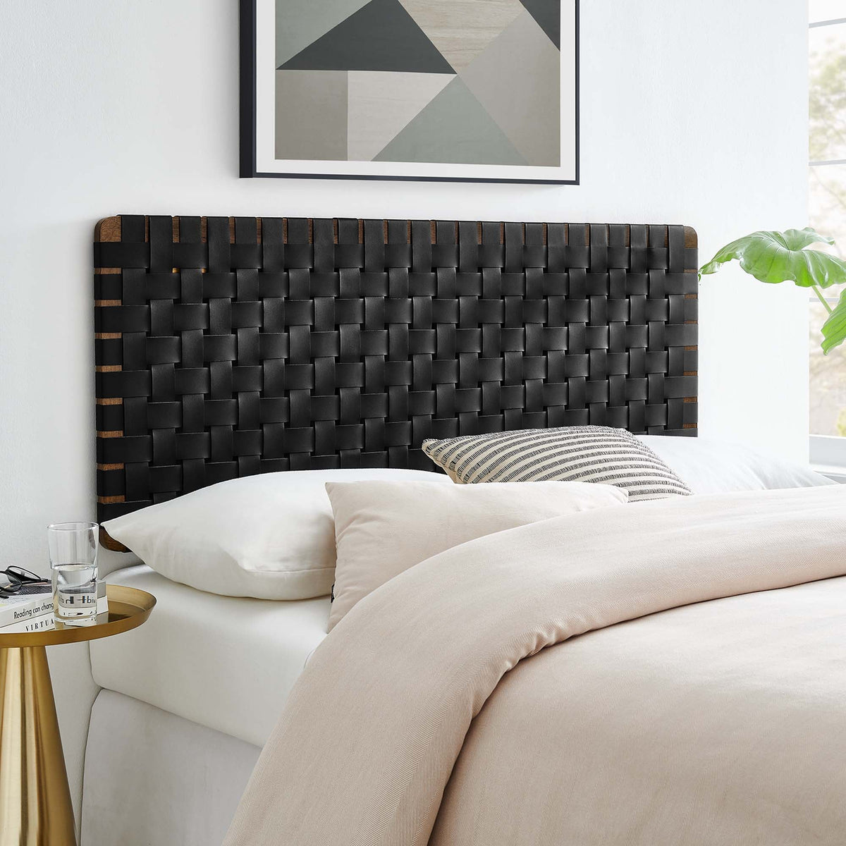 Sparta Weave Vegan Leather Full Headboard by Modway - Natural Beige / Natural Brown / Walnut Black / Walnut Brown (MOD-7122)