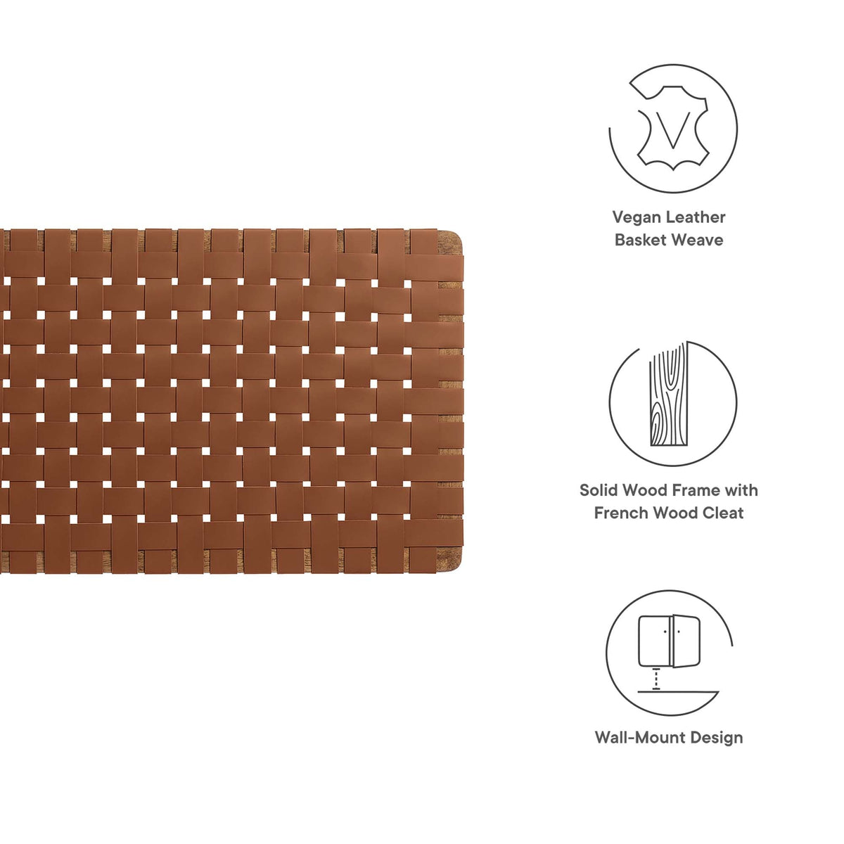 Sparta Weave Vegan Leather Full Headboard by Modway - Natural Beige / Natural Brown / Walnut Black / Walnut Brown (MOD-7122)