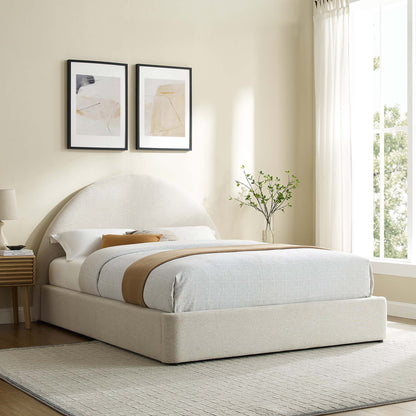 Resort Upholstered Fabric Arched Round King Platform Bed by Modway