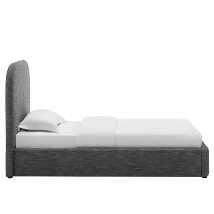 Keynote Upholstered Fabric Curved Twin Platform Bed by Modway