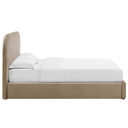 Keynote Performance Velvet Curved Full Platform Bed by Modway