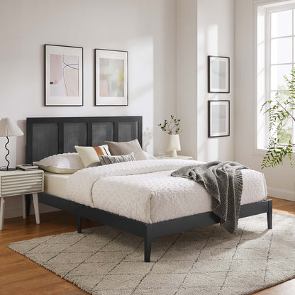 Sirocco Rattan and Wood King Platform Bed by Modway