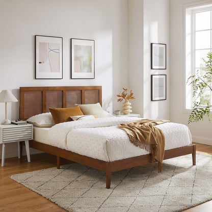 Sirocco Rattan and Wood King Platform Bed by Modway