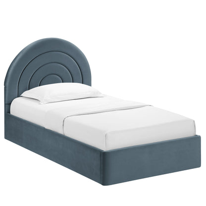 Solana Arched Performance Velvet Twin Platform Bed