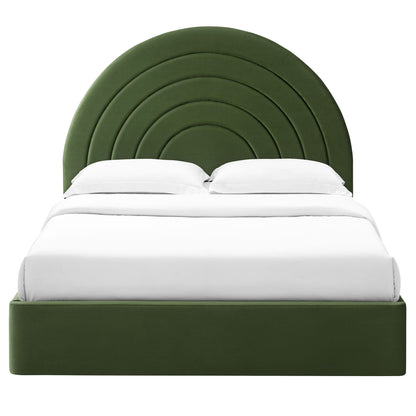 Solana Arched Performance Velvet Queen Platform Bed by Modway