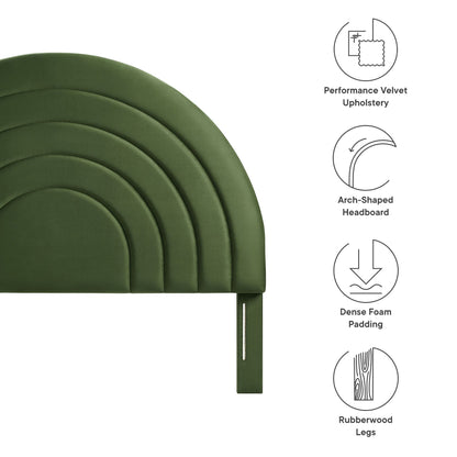 Solana Arched Performance Velvet Queen Headboard