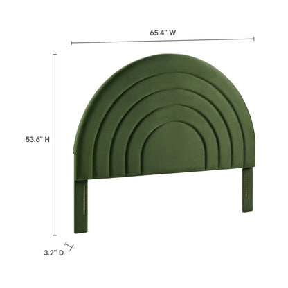 Solana Arched Performance Velvet Queen Headboard