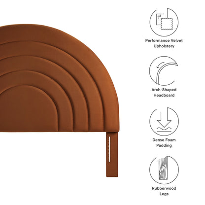 Solana Arched Performance Velvet Queen Headboard