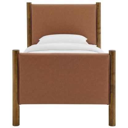 Maven Twin Size Vegan Leather Upholstered Platform Bed by Modway