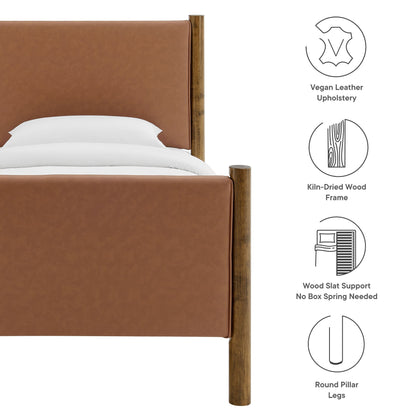 Maven Twin Size Vegan Leather Upholstered Platform Bed by Modway