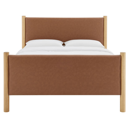 Maven Queen Size Vegan Leather Upholstered Platform Bed