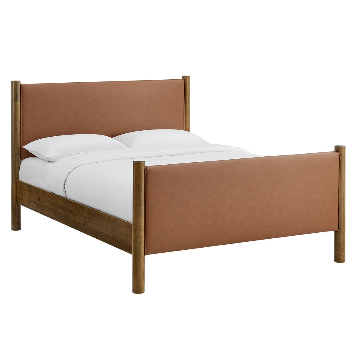 Maven Queen Size Vegan Leather Upholstered Platform Bed