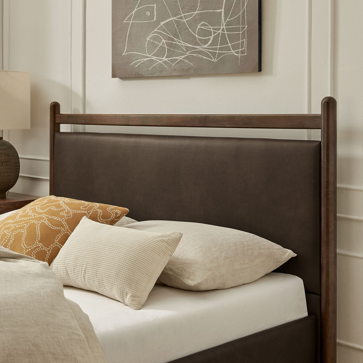 Ginny King Size Vegan Leather Platform Bed Frame by Modway