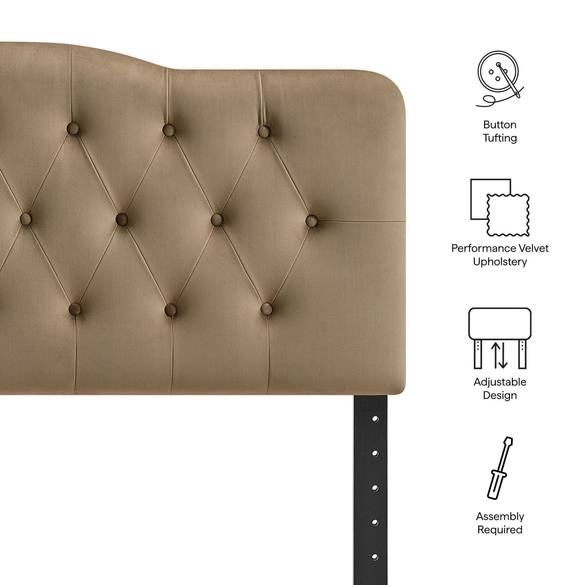 Annabel Stain-Resistant Performance Velvet Queen Headboard by Modway