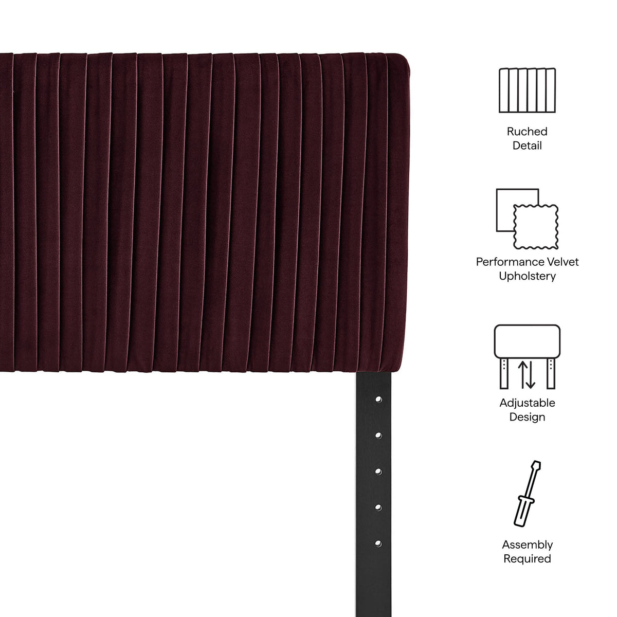 Eloise Stain-Resistant Performance Velvet King Headboard by Modway