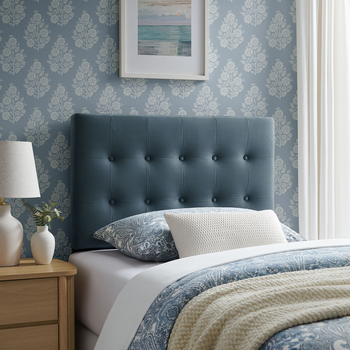 Emily Stain-Resistant Performance Velvet Twin Size Headboard by Modway