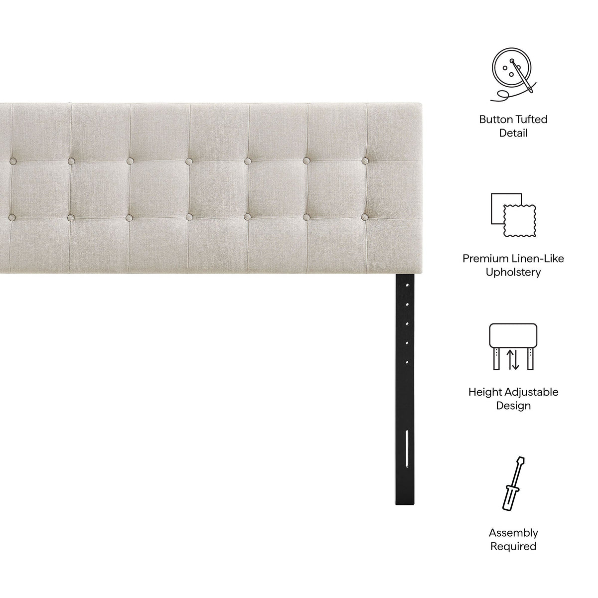 Emily Fabric Upholstered King Size Headboard by Modway
