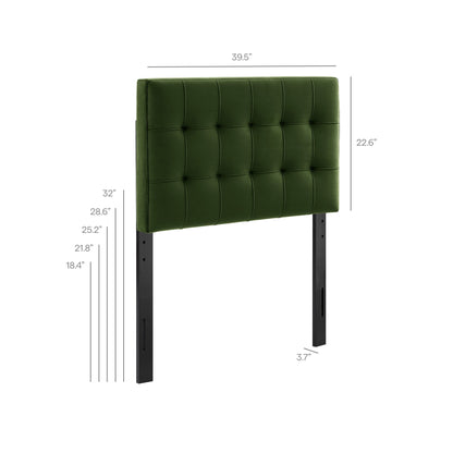 Lily Stain-Resistant Performance Velvet Twin Size Headboard by Modway