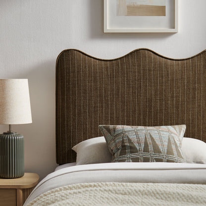 Athena Striped Fabric Upholstered Twin Size Headboard by Modway