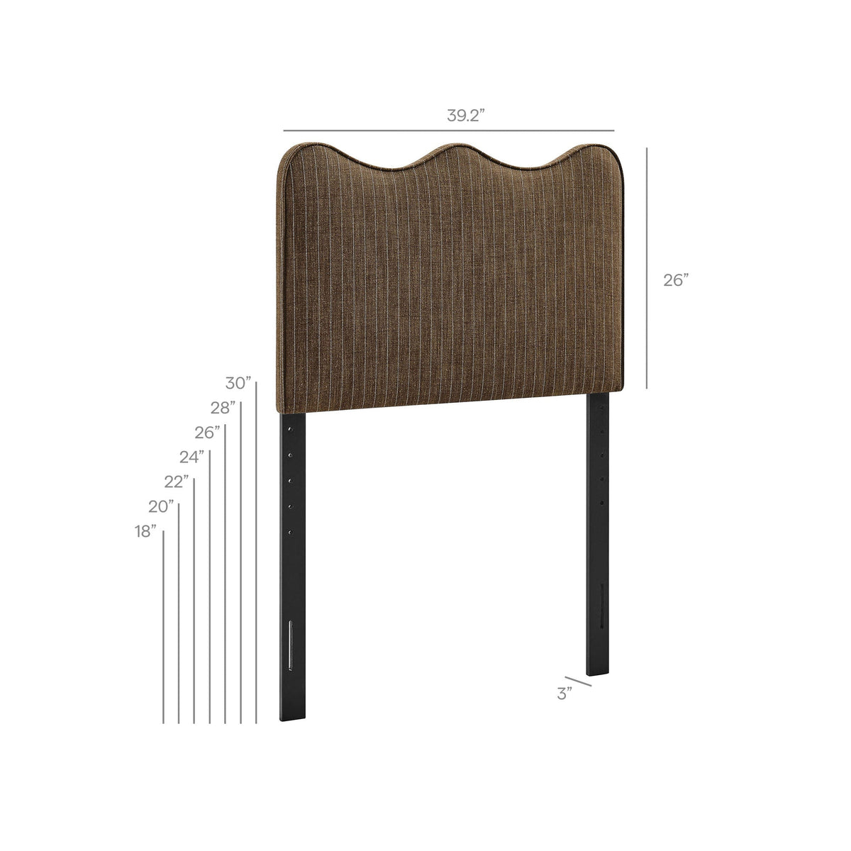 Athena Striped Fabric Upholstered Twin Size Headboard by Modway