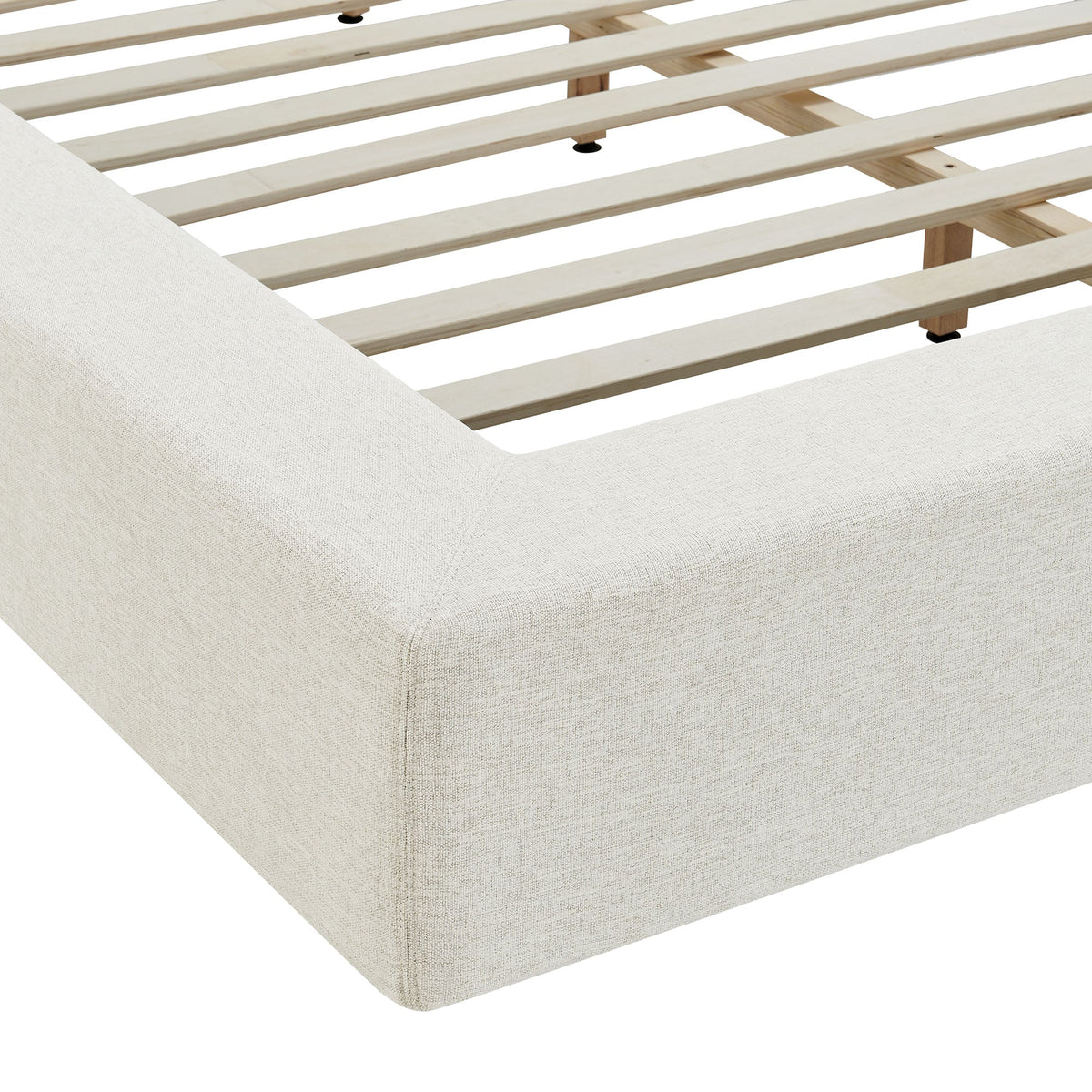Luma Chenille Upholstered King Platform Bed Frame by Modway - Ivory Fabric / Light Gray Fabric