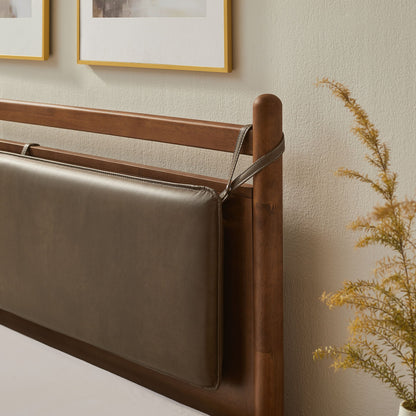 Leni Full Size Vegan Leather and Wood Platform Bed Frame by Modway