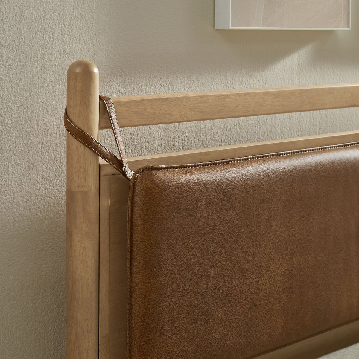 Leni Queen Size Vegan Leather and Wood Platform Bed Frame by Modway