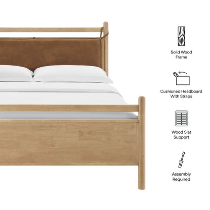 Leni Queen Size Vegan Leather and Wood Platform Bed Frame by Modway