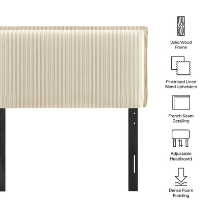 Camille Striped Linen Blend Twin Size Headboard by Modway
